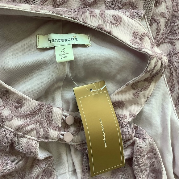 NWT Francescas S Knoxville Embroidered High Neck Sleeveless Dress - Picture 10 of 10